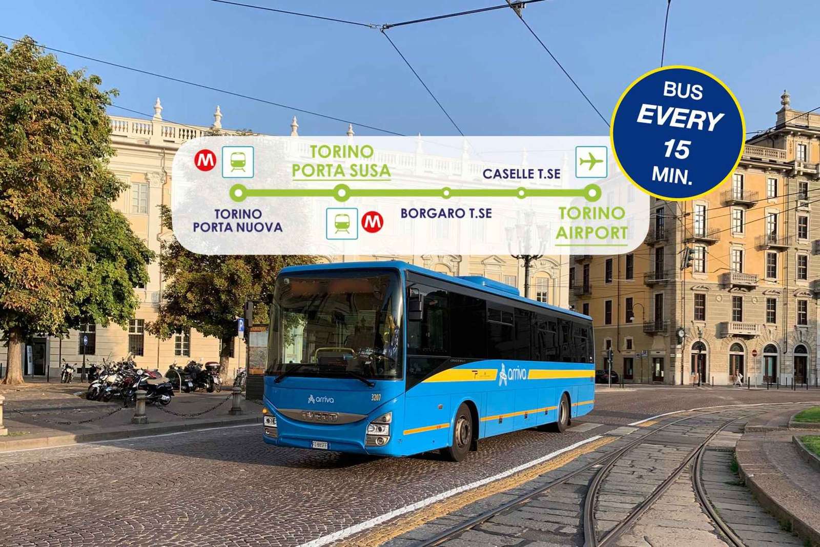 Torino: autobus che collegano l'aeroporto e il centro città ogni 15 minuti